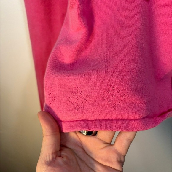 Balletcore Ribbon Tie Knit Sweater Women Sz M Pink Coquette Empire Waist Ruffle - Picture 3 of 10